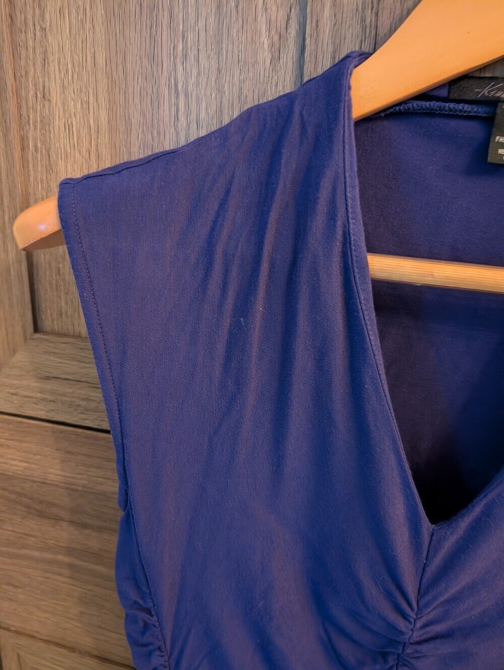 KENNETH COLE GRAPE PURPLE RUCHED BODYCON DRESS - Picture 3 of 4